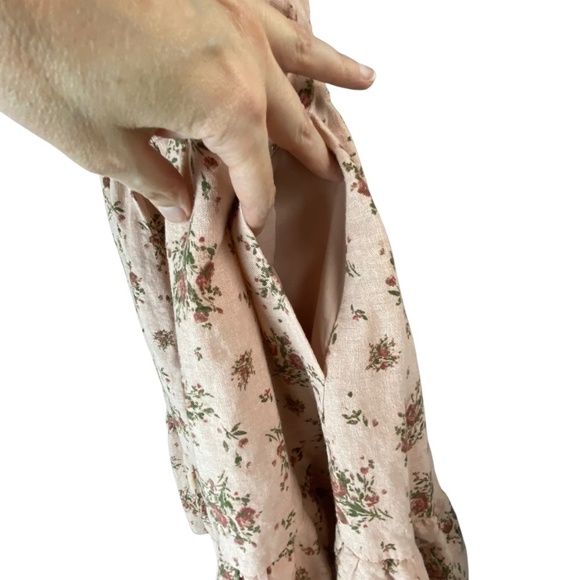 HAUSE OF HARLOW 1960 Floral Linen Blend Dress in Blush Pink with floral print XS - Picture 3 of 6
